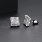 Load image into Gallery viewer, Rock Hip Hop Cut Screw Earrings for Women Men Men Inlaid Zircon Silver Color Piercing Ear Accessories Trend Jewelry