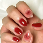 Load image into Gallery viewer, 24Pcs Glossy Almond-Shaped Full Cover French Nail Tips with Romantic Red Heart Design Press-On Nail for Women Valentine Nail Art