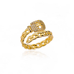 Load image into Gallery viewer, Stainless Steel Round Rings For Women Zircon Geometric Gold Color Crystal Ring Aesthetic Wedding Party Jewerly Gift Bague Femme