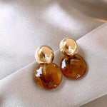 Load image into Gallery viewer, The Melad Dyeing Round Hong Kong Temperament Earrings For Women, New Style 2024 Popular Autumn And Winter Ear Accessories, Light Luxury High-end Ear Studs