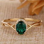 Load image into Gallery viewer, Elegant 14K Gold Plated Ring With Sparkling Green Cubic zirconia Perfect For Daily Wear And Party, Luxury Gift For Women
