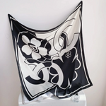 Load image into Gallery viewer, Big Camellia Print Shawl Elegant Color Block Large Square Scarf Silk Feeling Twill Scarf for Women Casual Bandana