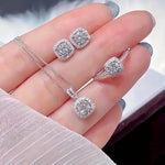 Load image into Gallery viewer, Radiant Cuboid Zirconia Jewelry Set - Sparkling Earrings, Necklace & Ring - Timeless Luxury for Her - Perfect Delicate Gift