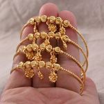 Load image into Gallery viewer, 24K 4pcs Ethnic Gold Color Dubai Bangles For Baby Girl Bracelet Women Girl Bride Ethiopia Bangles Child jewelry Gift