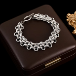 Load image into Gallery viewer, GANEMLY 316L Stainless Steel Cuban Wrist Chain Bracelet Bangle For Women Men Trendy 18K Gold Plated Waterproof Jewelry Bijoux
