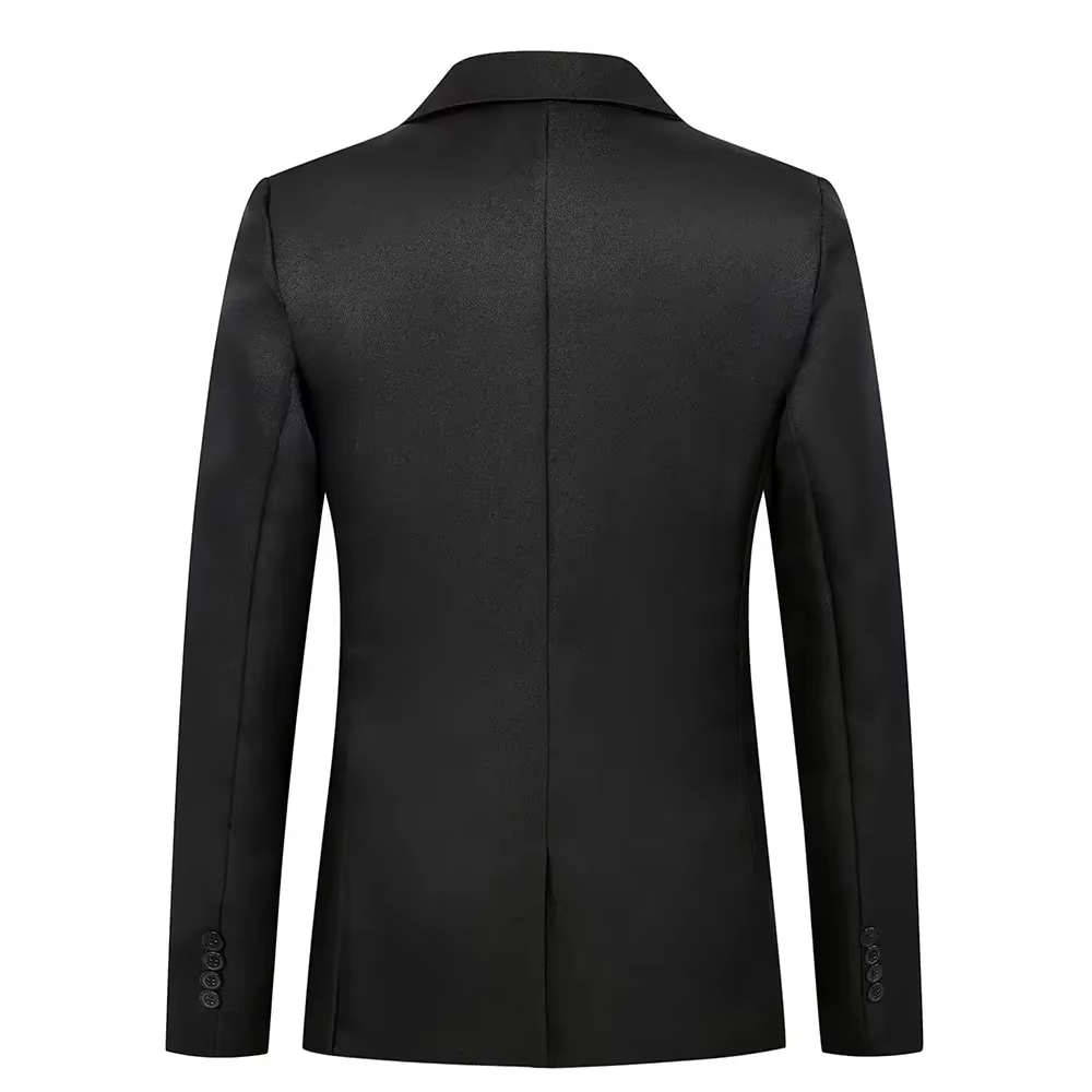 Men's Casual Business Fashion Suit Slim Fit Formal Chic Jacket Single Button Solid Lapel Outwear Elegant Costume Pockets Suit