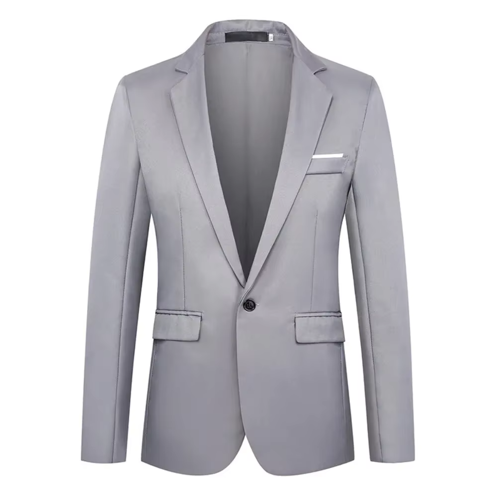 Autumn Fashion Slim Fit Men's Suit Long Sleeve Solid Color Lapel Outwear Anti-wrinkle Casual Business Suit Versatile Male Suit