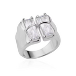 Load image into Gallery viewer, Irregular Square Zircon Rings For Women Stainless Steel Geometric Opening Ring Trend Wedding Party Fashion Jewerly Gift 2024