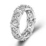 Load image into Gallery viewer, Fashion Bicolor xo zircon platinum band ring for women girl promise ring zircon jewelry women engagement