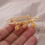 Load image into Gallery viewer, 24K 4pcs Ethnic Gold Color Dubai Bangles For Baby Girl Bracelet Women Girl Bride Ethiopia Bangles Child jewelry Gift