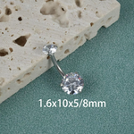 Load image into Gallery viewer, 1Pc Surgical Steel CZ Crystal Navel Piercing Curved Barbell Belly Button Rings Helix Cartilage Piercing Body Jewelry