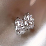Load image into Gallery viewer, ZAKOL Korean Fashion Hoop Earring Inlaid Shiny Square Crystal Zircon Ear Accessories Party Jewelry for Women