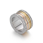 Load image into Gallery viewer, Elegant Stainless Steel Large Rings for Women Roman Alphabet Shiny Zircon Ring Chunky Anillos Mujer Party Wedding Jewelry Luxury