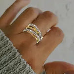 Load image into Gallery viewer, 1pc Exquisite Intertwine Band Ring - Wedding Bands with Paved Shining Zirconia, Chic Trendy Design, Luxury Jewelry Gift for Your Love, Perfect Engagement and Wedding Ring Dupes