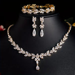 Load image into Gallery viewer, Elegant Lady Jewelry Set: 1 Necklace + 1 Bracelet + 2 Earrings, Featuring Copper-Plated zirconia Perfect for Wedding Brides And Valentine'S Day Gifts