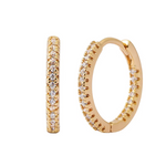 Load image into Gallery viewer, Trendy Gold Color Cubic Zirconia Round Copper Earrings For Women Metal Crystal Earring Party Everyday Jewelry