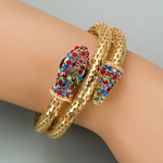 Load image into Gallery viewer, Personalized And Exaggerated Punk Snake Shaped Wrapped Men's And Women's Bracelet Alloy Rhinestone Vintage Bracelet Jewelry