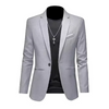 Men's Casual Business Fashion Suit Slim Fit Formal Chic Jacket Single Button Solid Lapel Outwear Elegant Costume Pockets Suit