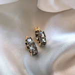 Load image into Gallery viewer, ZAKOL Korean Fashion Hoop Earring Inlaid Shiny Square Crystal Zircon Ear Accessories Party Jewelry for Women
