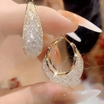 Load image into Gallery viewer, Luxurious Mesh Hoop Earrings Sparkling Alloy 18K Plated Hoop Earrings , Fashion Women Earring Jewelry Gifts