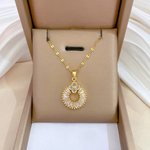 Load image into Gallery viewer, LUCKY99 New Trendy Round Four Leaf Clover Pendant Necklaces For Women Luxury 2024 Fashion High Quality Crystal Zircon Necklace