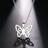 DOTIFI Stainless Steel Necklace For Women Man Hollow butterfly Choker Pendant Necklace Gift Engagement Jewelry