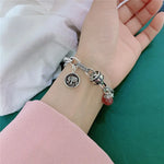 Load image into Gallery viewer, New Arrival 100% 925 Sterling Silver Elegant Elephant Animal Tag Strawberry Quartz Lady Charm Bracelets Jewelry For Women Gifts