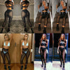Hirigin Sexy Ladies Women Mesh Sheer See Through Striped Leggings High Waist Bodycon Slim Perspective Legging Pants Trousers
