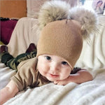 Load image into Gallery viewer, Mother Kids Winter Hats for Baby Girl Boy Bobble Hat Kids Cap for Children Pompom Baby Beanie Infant Bonnet Accessories 0-3Y