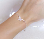 Load image into Gallery viewer, Women Origami Hummingbird Birds Bracelets & Bangles Fashion Round Wave Dog Paw Pendant Bracelet Silver Color pulseira feminina