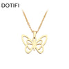 DOTIFI Stainless Steel Necklace For Women Man Hollow butterfly Choker Pendant Necklace Gift Engagement Jewelry