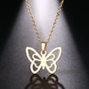 DOTIFI Stainless Steel Necklace For Women Man Hollow butterfly Choker Pendant Necklace Gift Engagement Jewelry