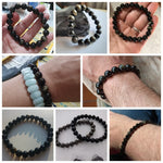 Load image into Gallery viewer, Gold Color Obsidian Bracelet Men Black Natural Stone Beaded Women Men Braslet For Male Yoga Hand Jewelry Accessories Wristband