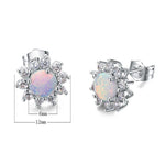 Load image into Gallery viewer, Fashion Women Earrings Vintage Round White Imitation Opal Stud Earrings For Women Accessories Charm Crystal Zircon Wedding Gift