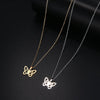 DOTIFI Stainless Steel Necklace For Women Man Hollow butterfly Choker Pendant Necklace Gift Engagement Jewelry