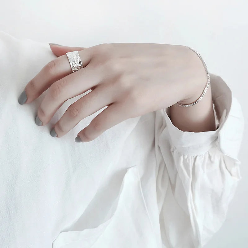 XIYANIKE Prevent Allergy Silver Color  Wedding Rings New Creative Geometric Handmade Anillo Accessories Jewelry Gifts