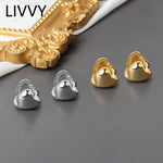 Load image into Gallery viewer, LIVVY Silver Color Heart Shape Small Stud Earrings for Women High-Quality Exquisite Elegant Jewlery