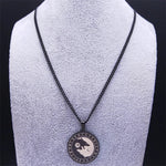 Load image into Gallery viewer, Viking Stainless Steel Divination Letter Yin and Yang Wolf Chain Necklaces Women/Men Black Color Necklace jewlery NXH284S03