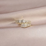 Load image into Gallery viewer, Hot fashion jewelry 14K real gold plated AAA zircon double layer animal snake adjustable ring elegant women's daily wild ring