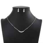Load image into Gallery viewer, SLBRIDAL Crystal Bridal Wedding Jewelry Sets African Beads Silver Color Rhinestones Women Necklace Set Engagement Prom Jewelry