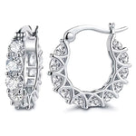 Load image into Gallery viewer, Huitan Full Paved Crystal CZ Hoop Earrings for Women Dazzling Accessories Wedding Party Delicate Birthday Gift Statement Jewelry