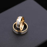 Load image into Gallery viewer, Gold Silver Color Couples Rings with Rhinestone Bride Wedding Stainless Steel Ring Unisex Women Men Fashion Jewelry Gifts WC075