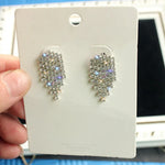 Load image into Gallery viewer, Fashion wild highend full rhinestone tassel ladies super flash zircon earrings short paragraph bridal earrings wholesale