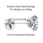 Load image into Gallery viewer, Stainless Steel Gold/Silver Color Earrings 4-8mm Six Claws Zirconia Crystal Stud Earrings For Women Girl Wedding Jewelry