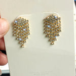 Load image into Gallery viewer, Fashion wild highend full rhinestone tassel ladies super flash zircon earrings short paragraph bridal earrings wholesale