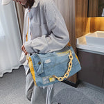 Load image into Gallery viewer, Fashion Denim Women Shoulder Bags Large Capacity Travel Bag Designer Women Bags Luxury Blue Jeans Crossbody Bag Female Big Purse