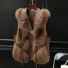 High Quality Imitation Fox Fur Vest Jacket Women Fur Vest Jacket 2024 Winter Waistcoat Short Fur Vest Female Vestcoat Sleeveless