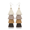Bohemian 4 Layered Tassel Earrings For Women Ethnic Long Fringe Multi color Statement Dangle Earring GirlsFashion Jewelry