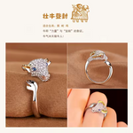 Load image into Gallery viewer, Milangirl Cubic Zirconia Open Wedding Adjustable Rings Cute Finger Ring Bunny Animal Jewelry Rabbit shape Rings for Women