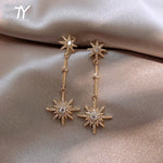 Load image into Gallery viewer, Fashion crystal star long earrings for women with earrings for friends gift trendy Earrings exaggerated Earrings
